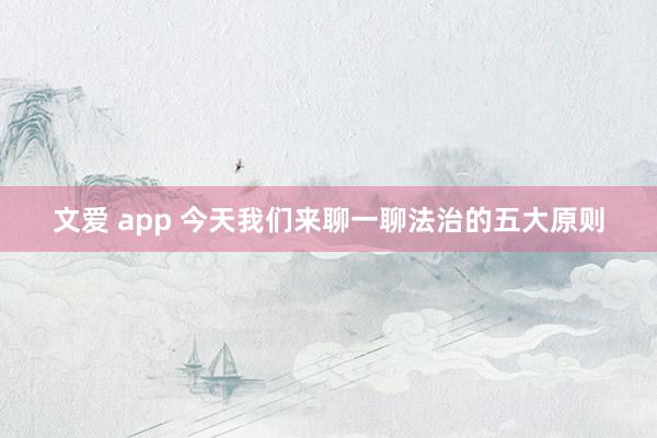 文爱 app 今天我们来聊一聊法治的五大原则
